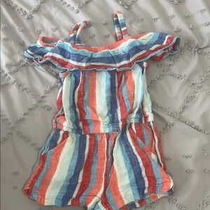 Cat & Jack Red and Blue Striped Jumpsuit